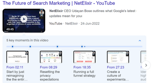 Screenshot of NetElixir's YouTube video depicting clip markup