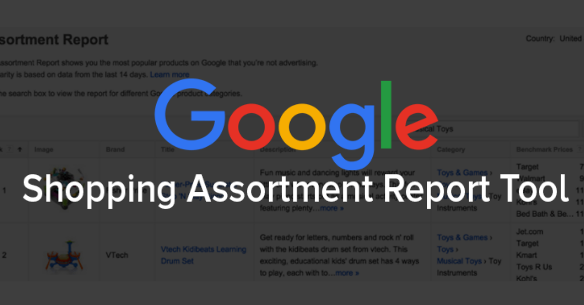 New Google Shopping Assortment Report Tool