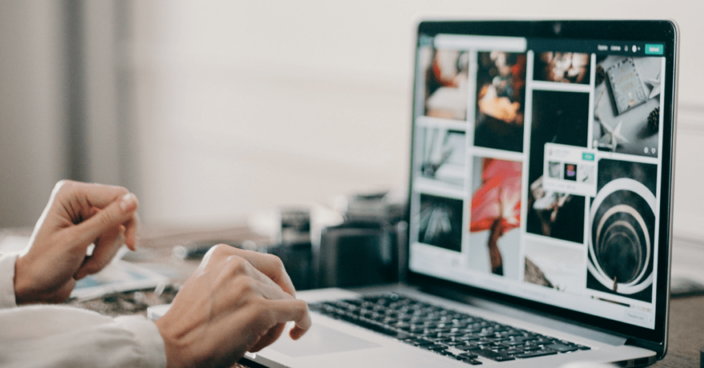 person searching on a laptop with good page experience