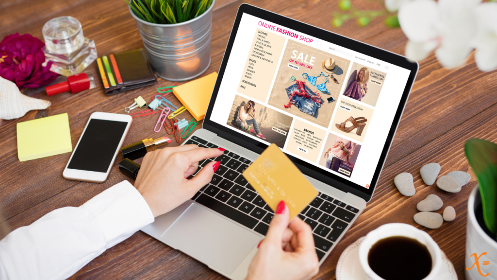 Person online shopping for clothes on a Magento e-commerce site