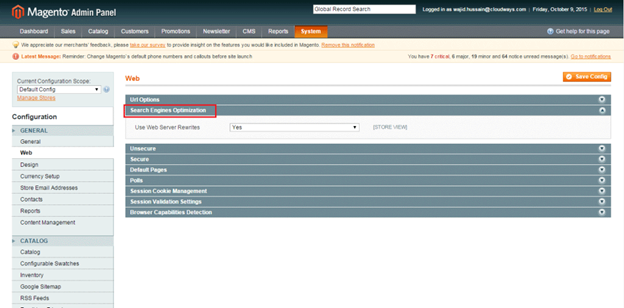 Where to identify System > Configuration in Magento