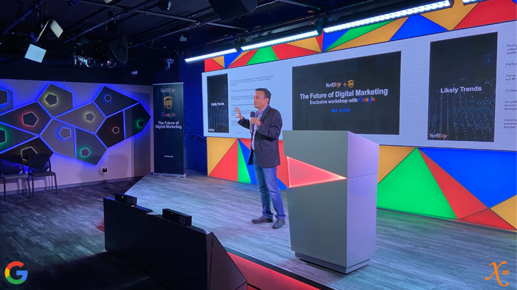 Udayan speaking at a UPS + Google Partnership event