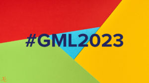 #GML2023 against a close up of a Google logo